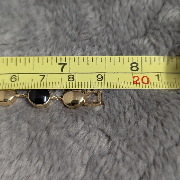 Vintage 1990's Black & Goldtone Bracelet and Pierced Earring Set - Picture 11 of 11